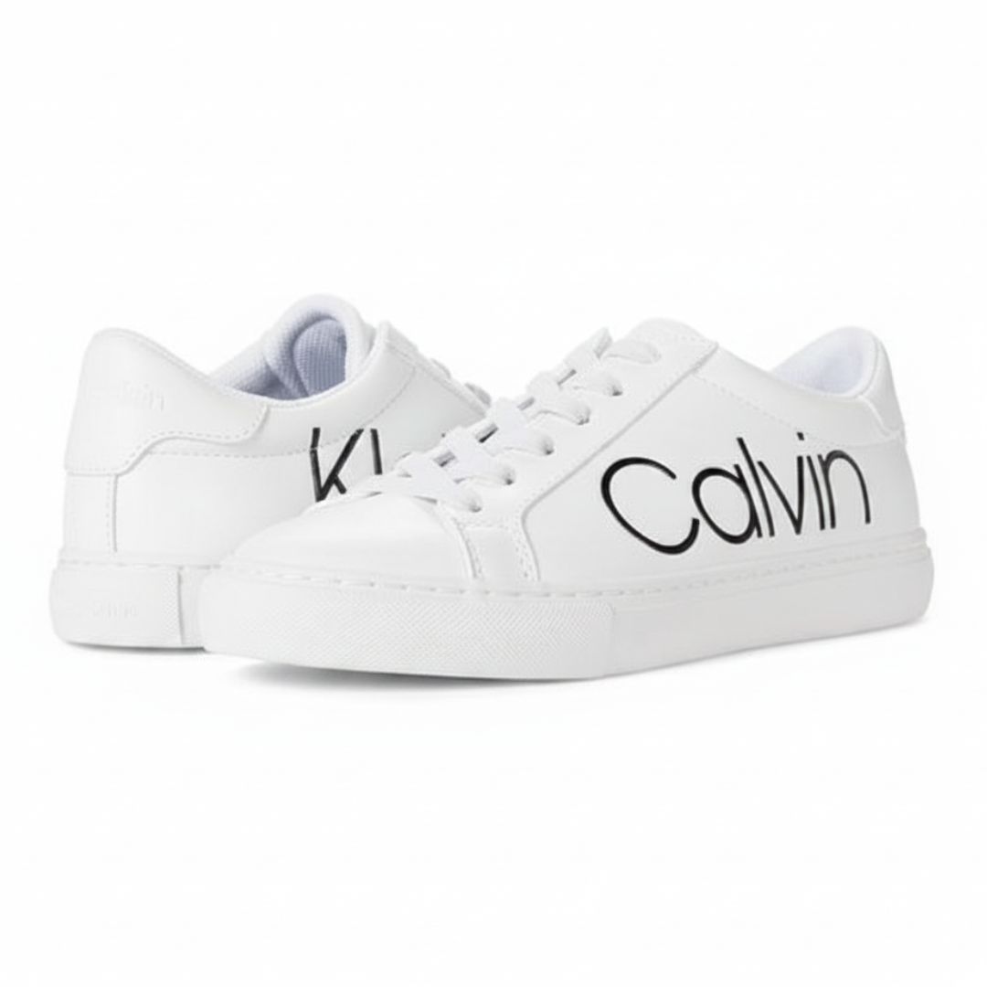 ZAPATILLAS CALVIN KLEIN MUJER CABRE BLANCAS LOGO LATERAL ESTILO URBANO - 1