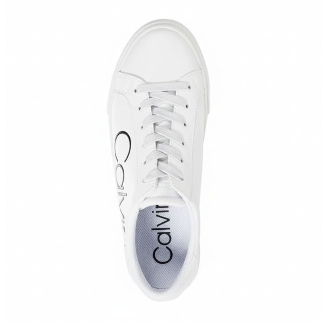 ZAPATILLAS CALVIN KLEIN MUJER CABRE BLANCAS LOGO LATERAL ESTILO URBANO - 4