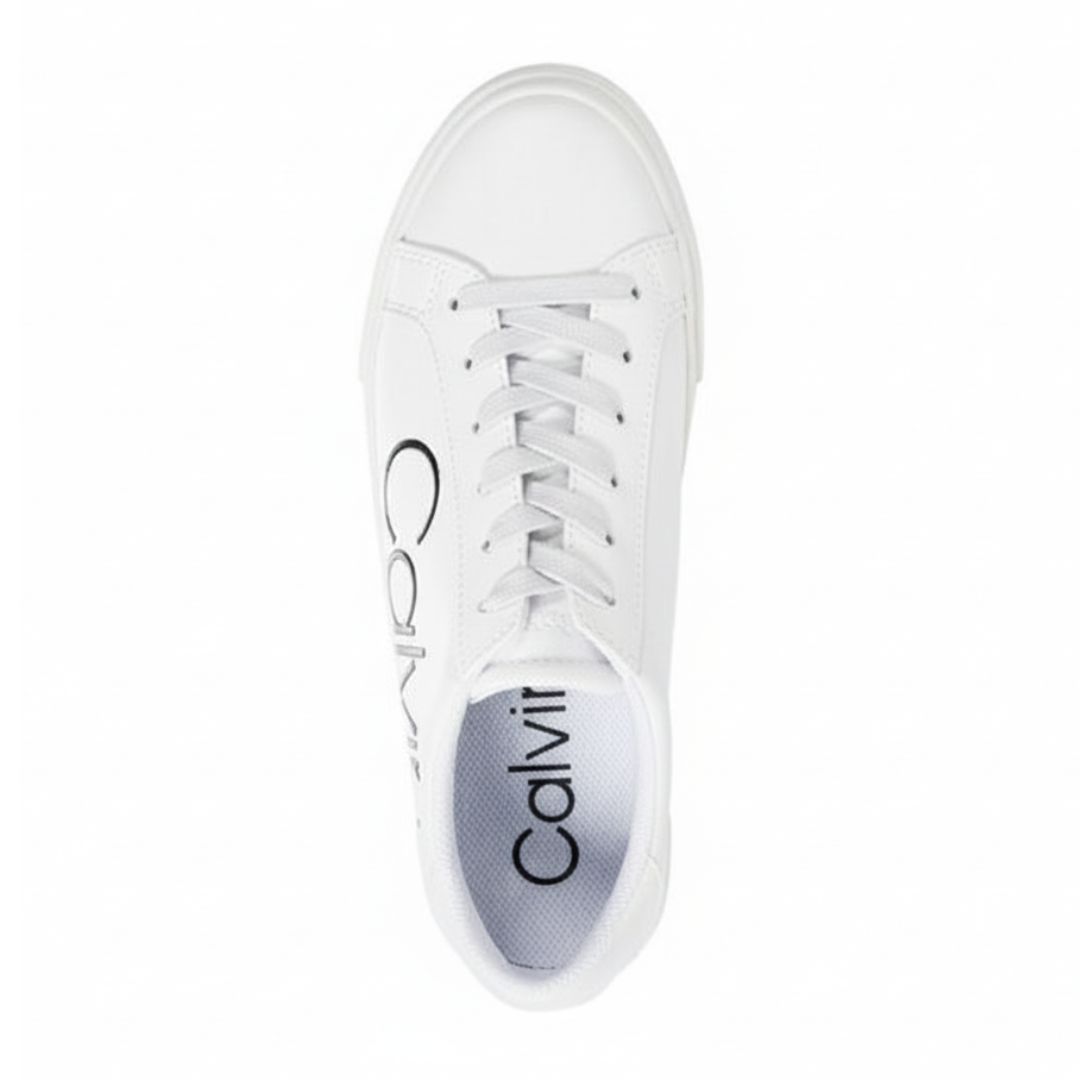 ZAPATILLAS CALVIN KLEIN MUJER CABRE BLANCAS LOGO LATERAL ESTILO URBANO - 4