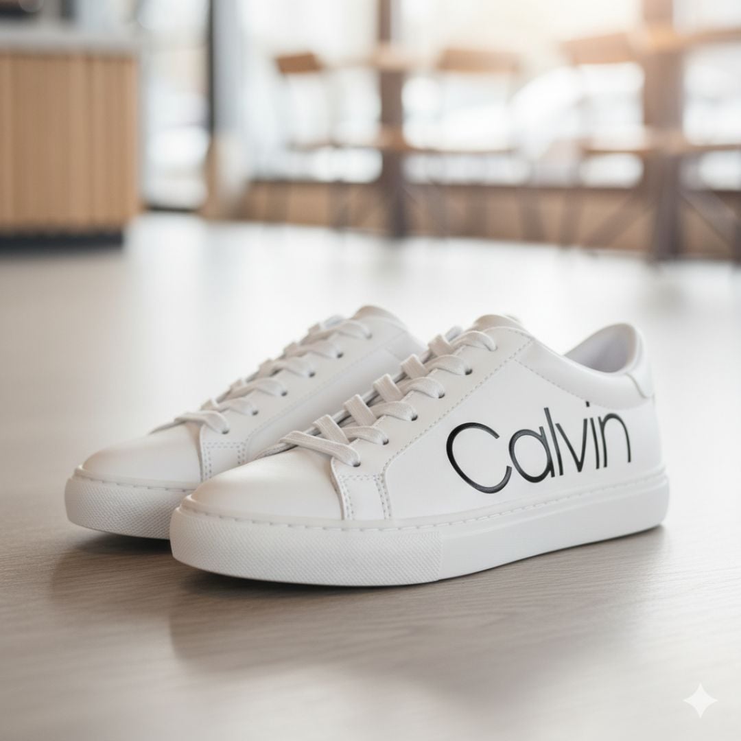 ZAPATILLAS CALVIN KLEIN MUJER CABRE BLANCAS LOGO LATERAL ESTILO URBANO - 7