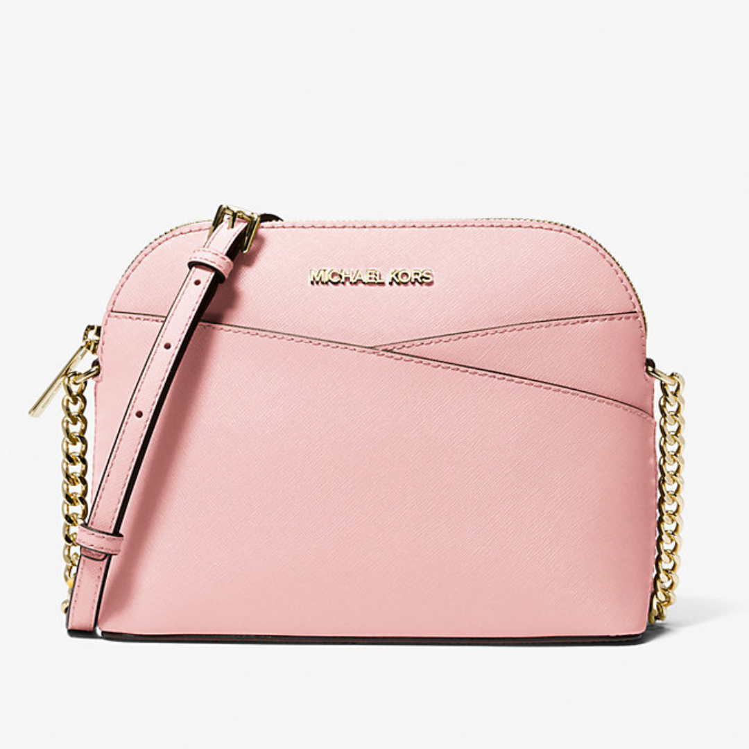 CARTERA MICHAEL KORS MUJER JET SET TRAVEL DOME CROSSBODY ROSADO LOGOTIPO DORADO - 1