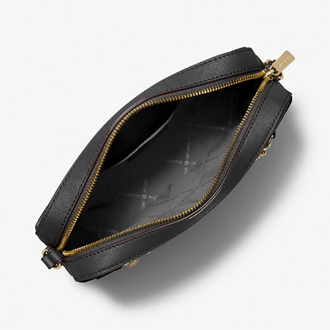 CARTERA MICHAEL KORS MUJER JET SET SAFFIANO CROSSBODY NEGRO CADENA DORADA CORREA AJUSTABLE - 2