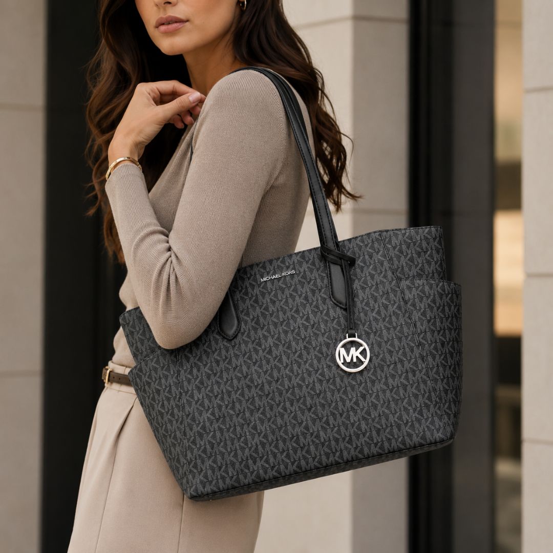 CARTERA MICHAEL KORS MUJER MARILYN MEDIUM TOTE LOGO NEGRO MONOGRAMA CHARM MK - 5