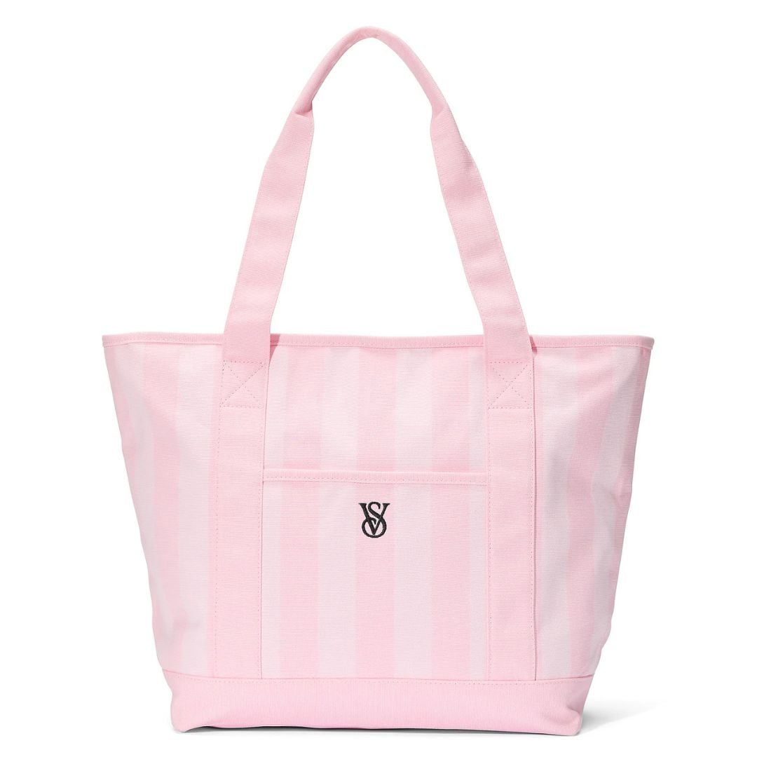 CARTERA VICTORIA’S SECRET MUJER TOTE CANVAS LOGO VS ROSADO BOLSO GRANDE - 1