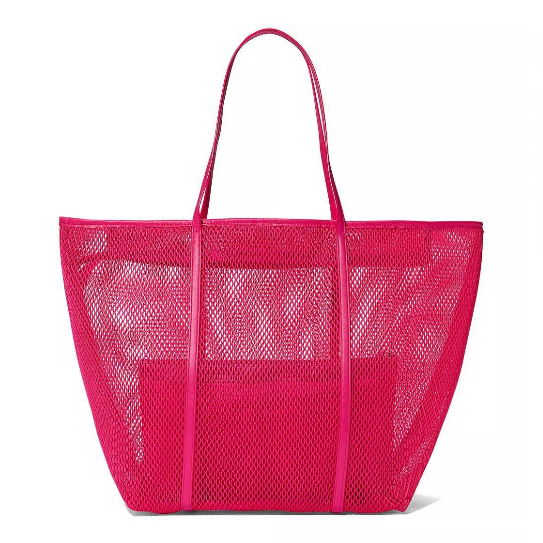 BOLSO VICTORIA’S SECRET MUJER MESH TOTE SET ROSADO CON NECESER - 3