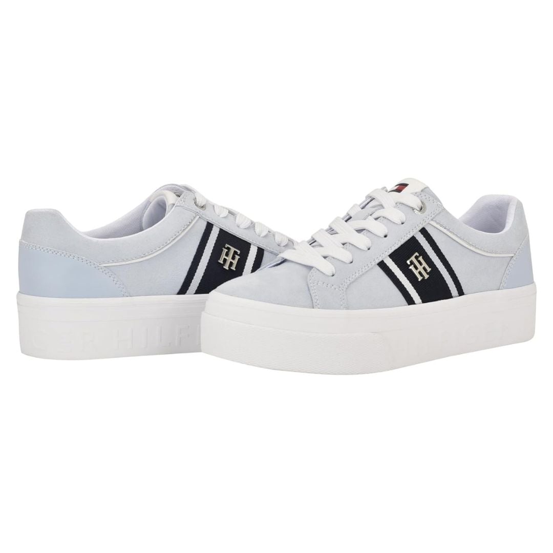 ZAPATILLAS TOMMY HILFIGER MUJER BADRIA AZUL PLATAFORMA FRANJAS LOGO TH - 1