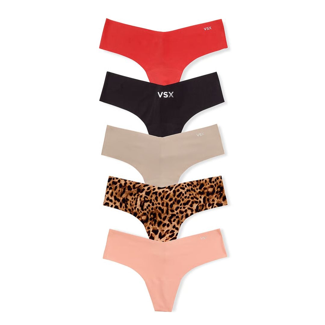PACK 5 CALZONES VICTORIA’S SECRET SIN COSTURAS TIPO TANGA MULTICOLOR - 1