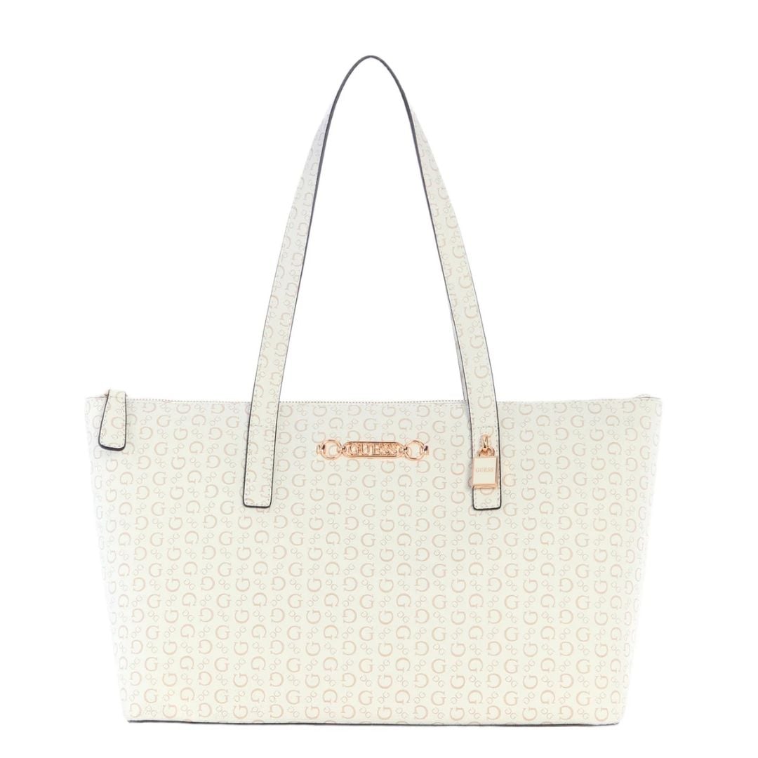 CARTERA TOTE GUESS MUJER AKOYA LOGO CARRYALL BLANCO MONOGRAMA - 1