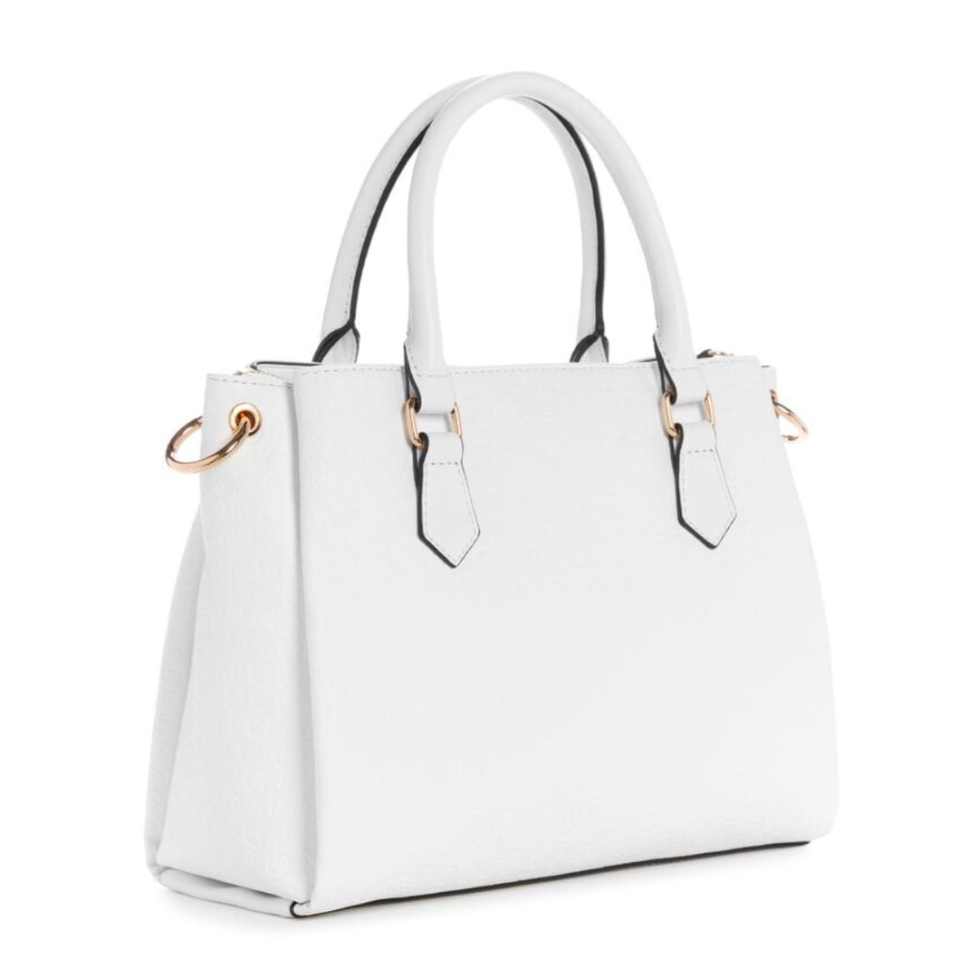CARTERA GUESS MUJER ZAKARIA DEBOSSED BLANCO LOGO SATCHEL - 2