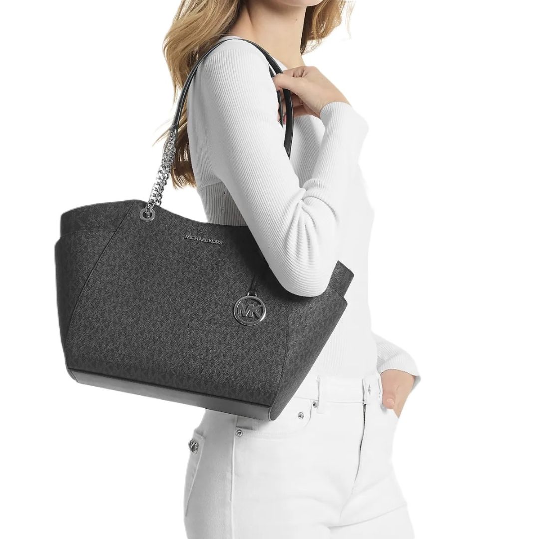 CARTERA MICHAEL KORS MUJER JET SET LARGE SHOULDER BAG NEGRO LOGO MK - 4