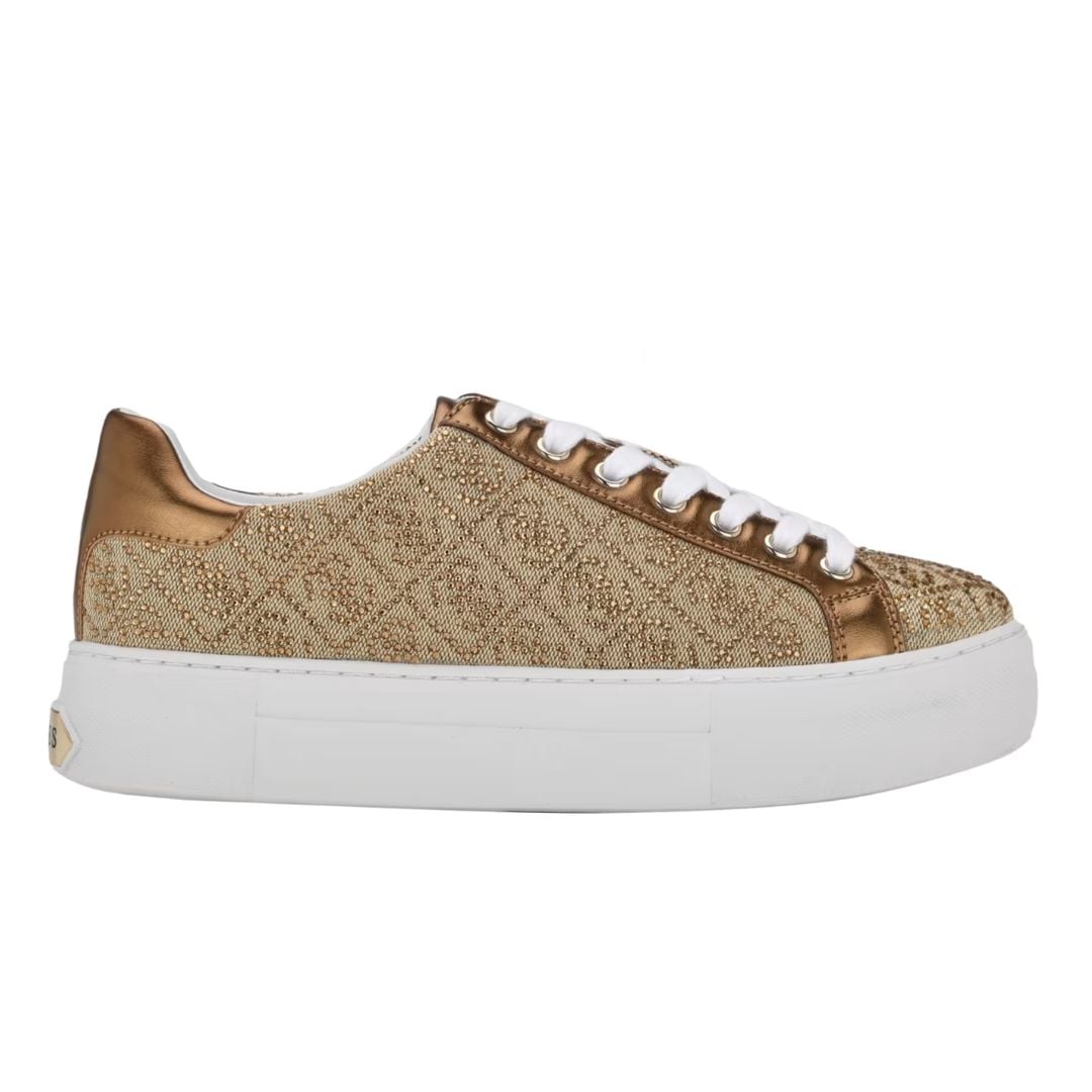 ZAPATILLAS GUESS MUJER GELSEN LOGO RHINESTONE BRONCE URBANAS - 3