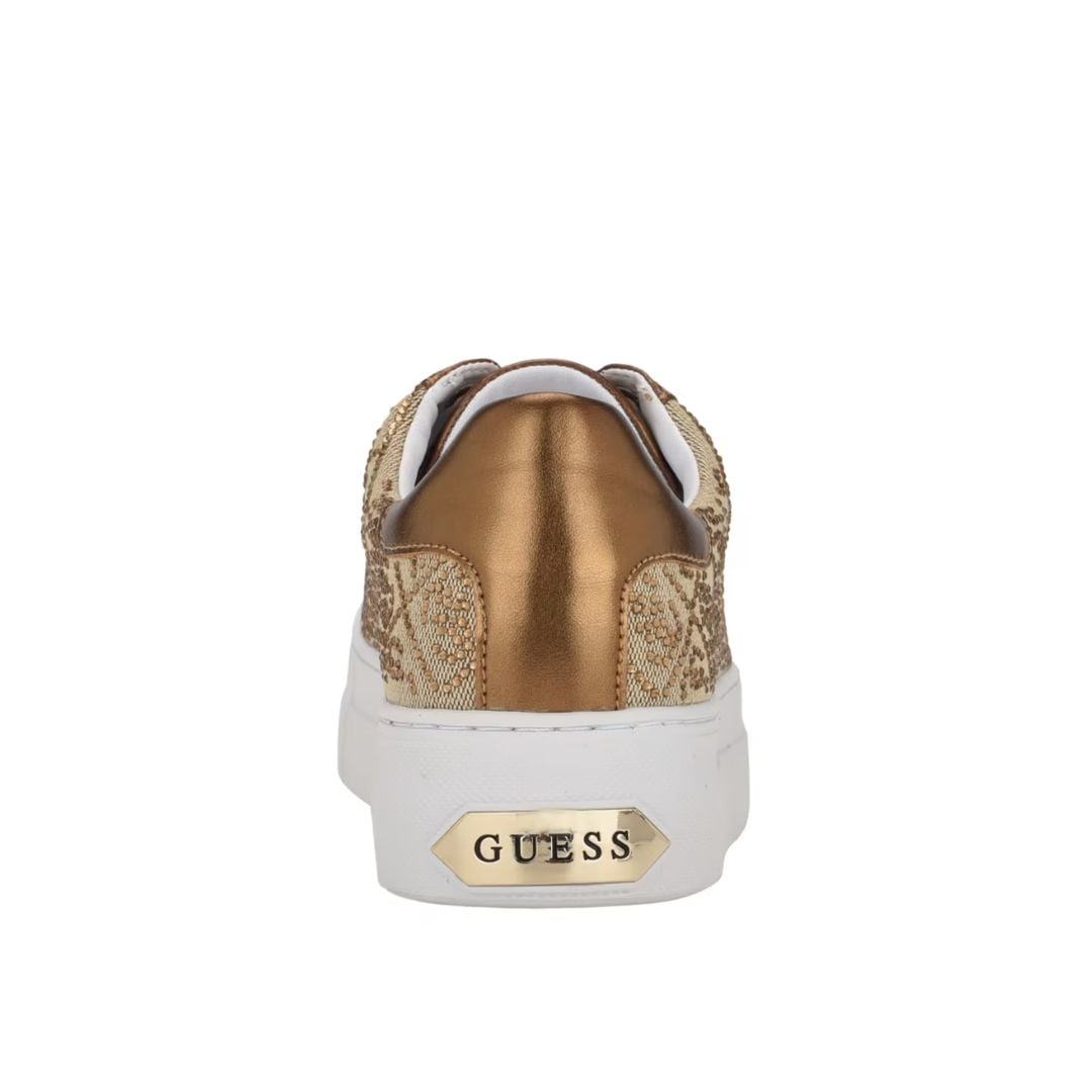 ZAPATILLAS GUESS MUJER GELSEN LOGO RHINESTONE BRONCE URBANAS - 4