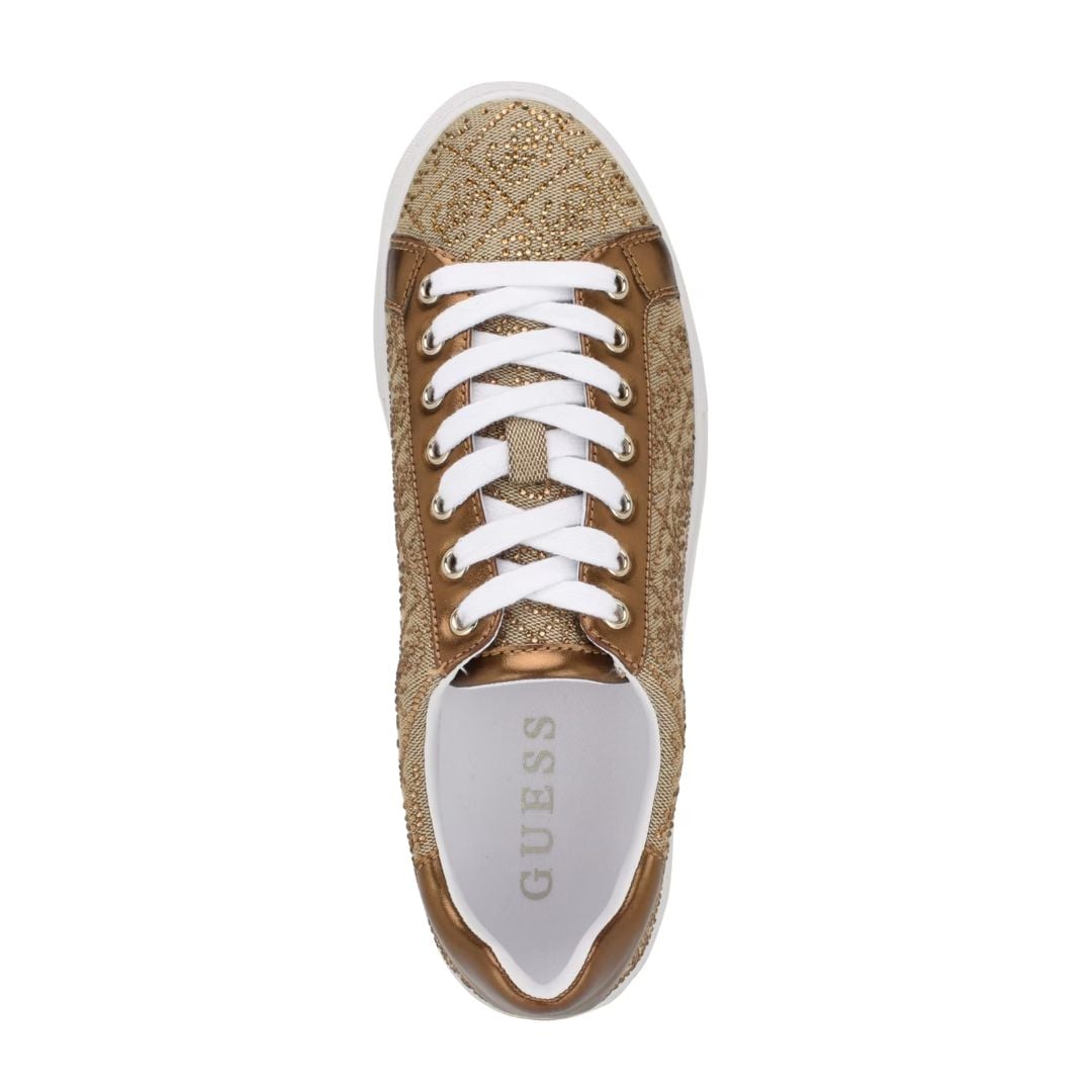 ZAPATILLAS GUESS MUJER GELSEN LOGO RHINESTONE BRONCE URBANAS - 5