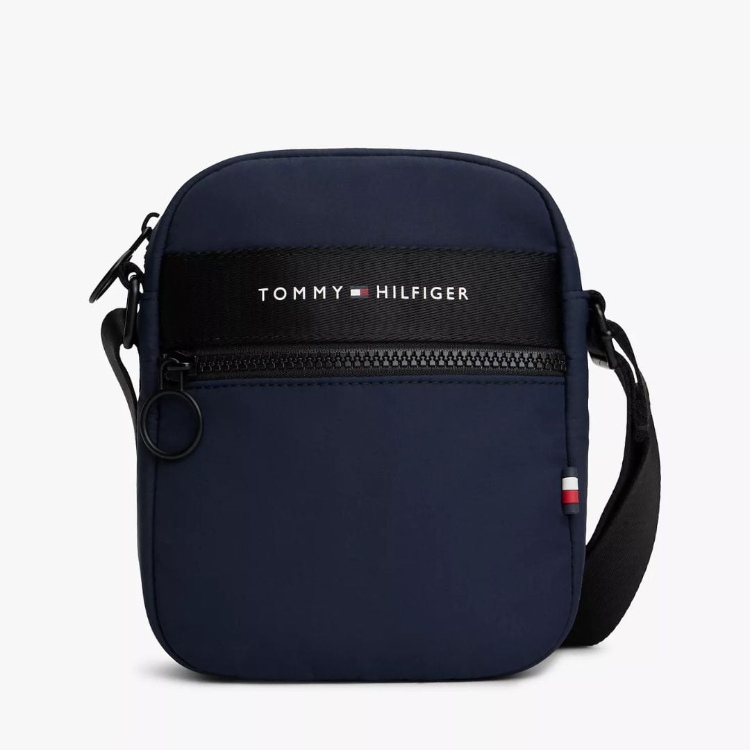 MORRAL CROSSBODY HOMBRE TOMMY HILFIGER LOGO MINI REPORTER BAG AZUL - 1