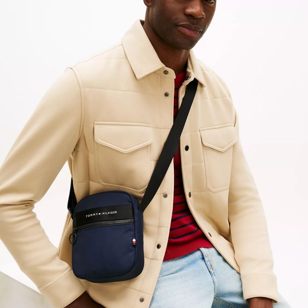 MORRAL CROSSBODY HOMBRE TOMMY HILFIGER LOGO MINI REPORTER BAG AZUL - 5