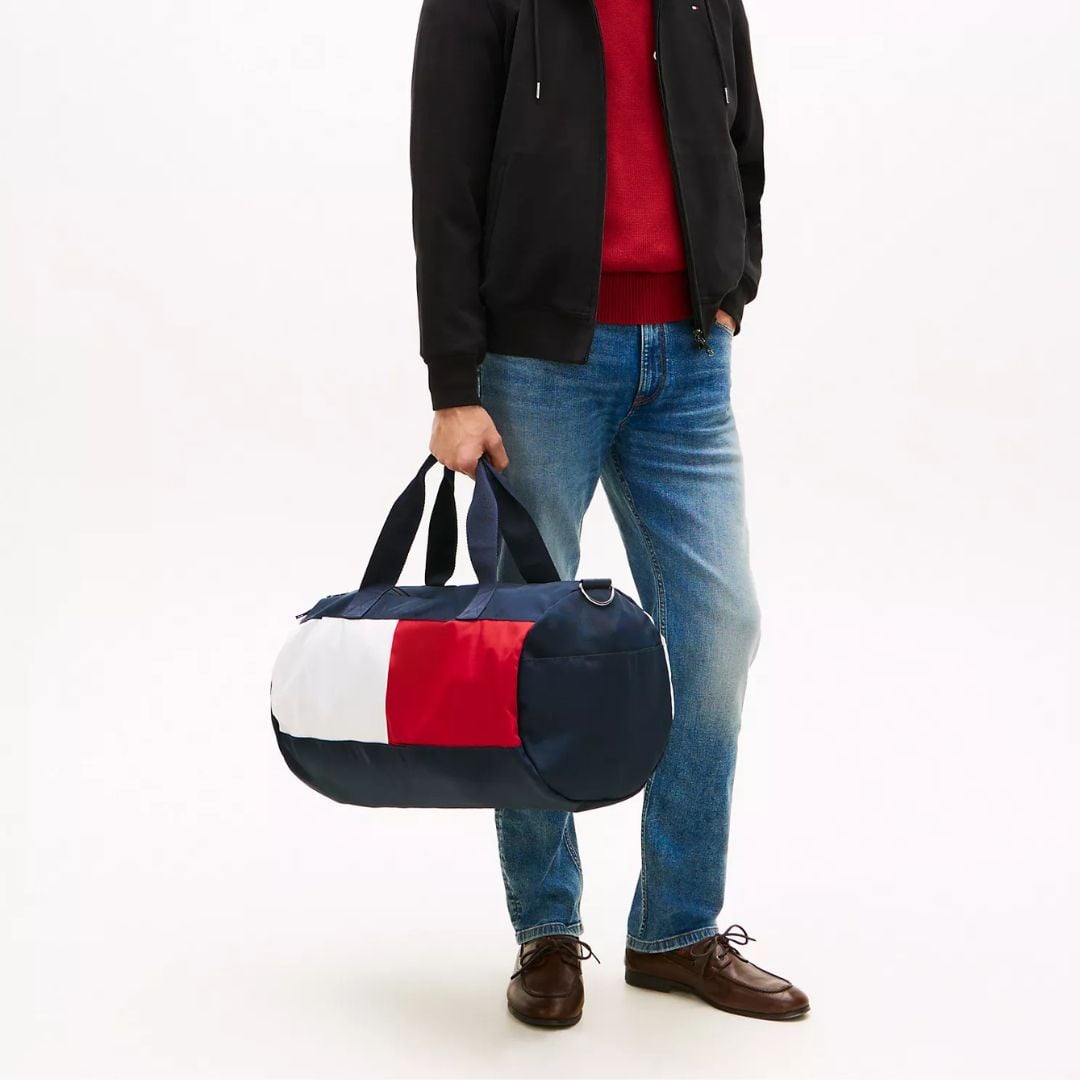 BOLSO DEPORTIVO TOMMY HILFIGER HOMBRE COLORBLOCK FLAG LOGO DUFFLE BAG AZUL ROJO - 5