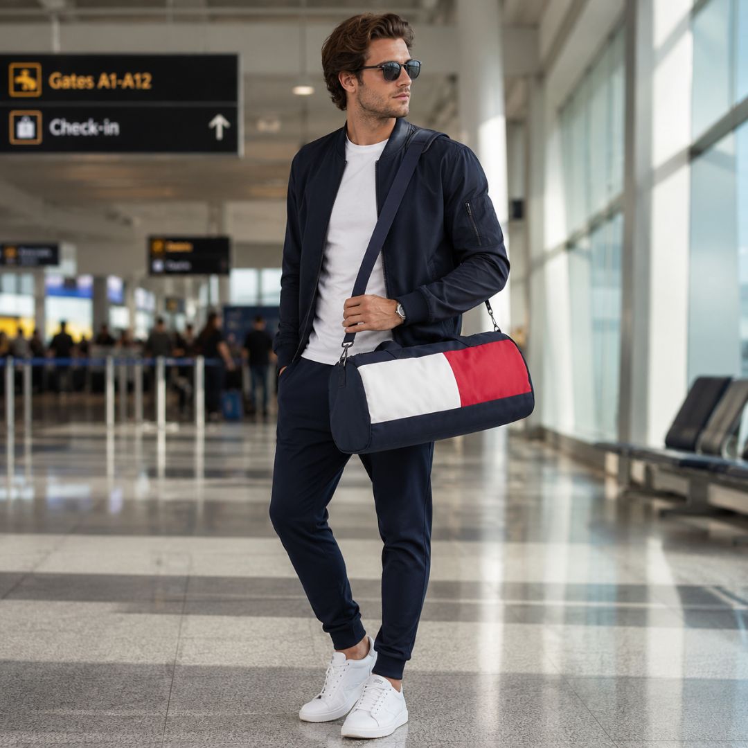 BOLSO DEPORTIVO TOMMY HILFIGER HOMBRE COLORBLOCK FLAG LOGO DUFFLE BAG AZUL ROJO - 6