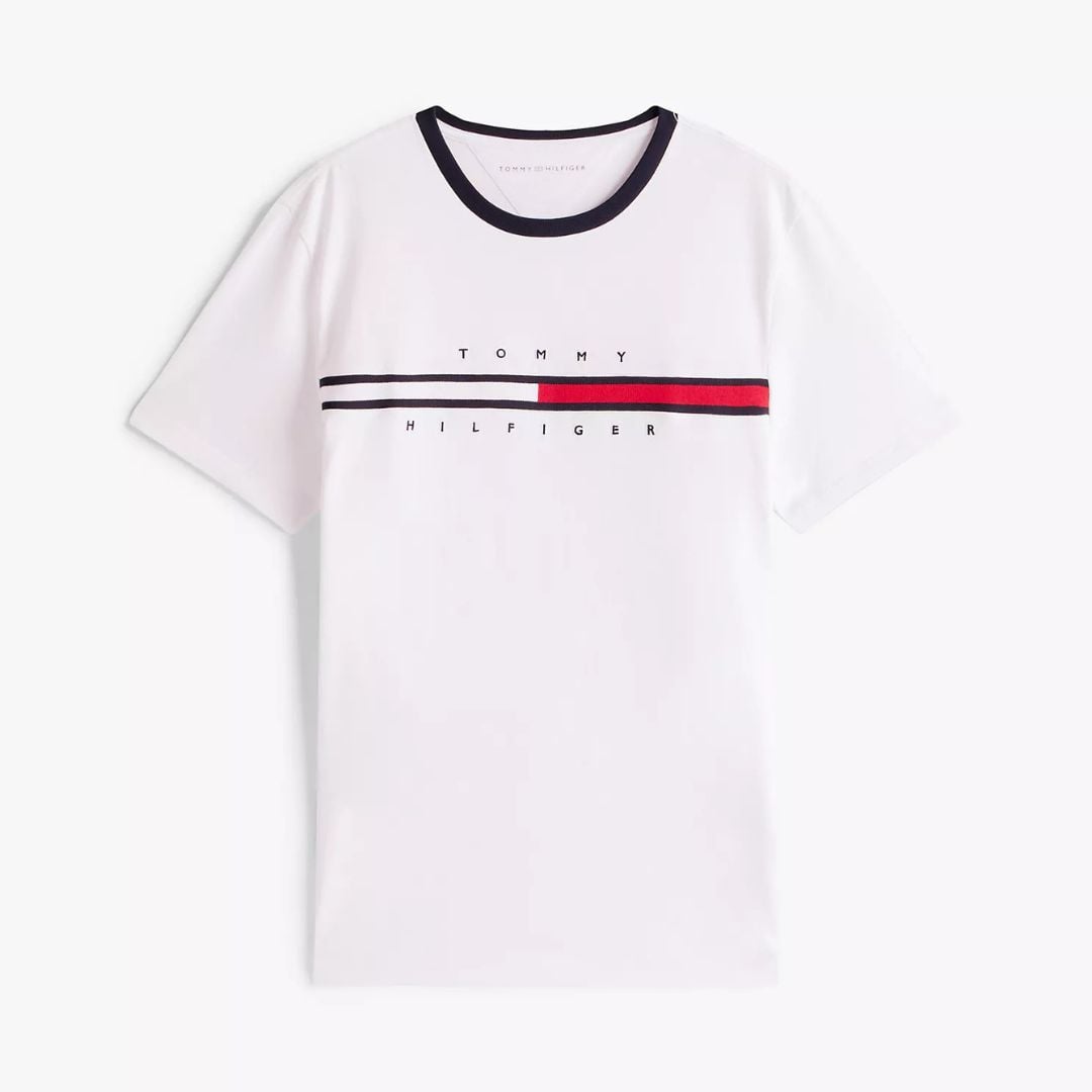 POLO TOMMY HILFIGER HOMBRE LOGO BANDERA BORDADO BLANCO REGULAR FIT - 5