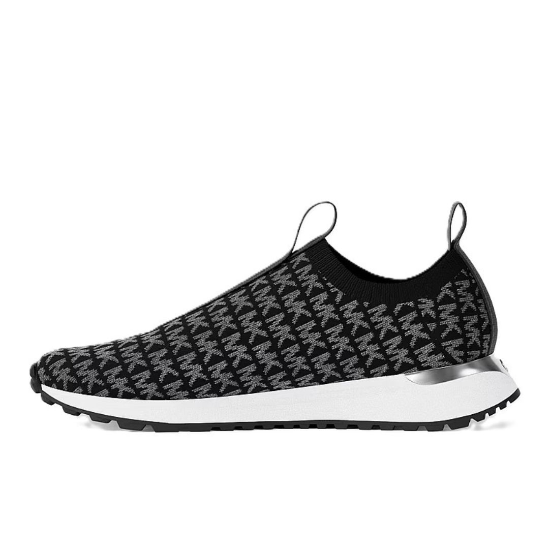 ZAPATILLAS MICHAEL KORS MUJER BODIE KNIT SLIP-ON NEGRO LOGO METÁLICO SNEAKERS - 3
