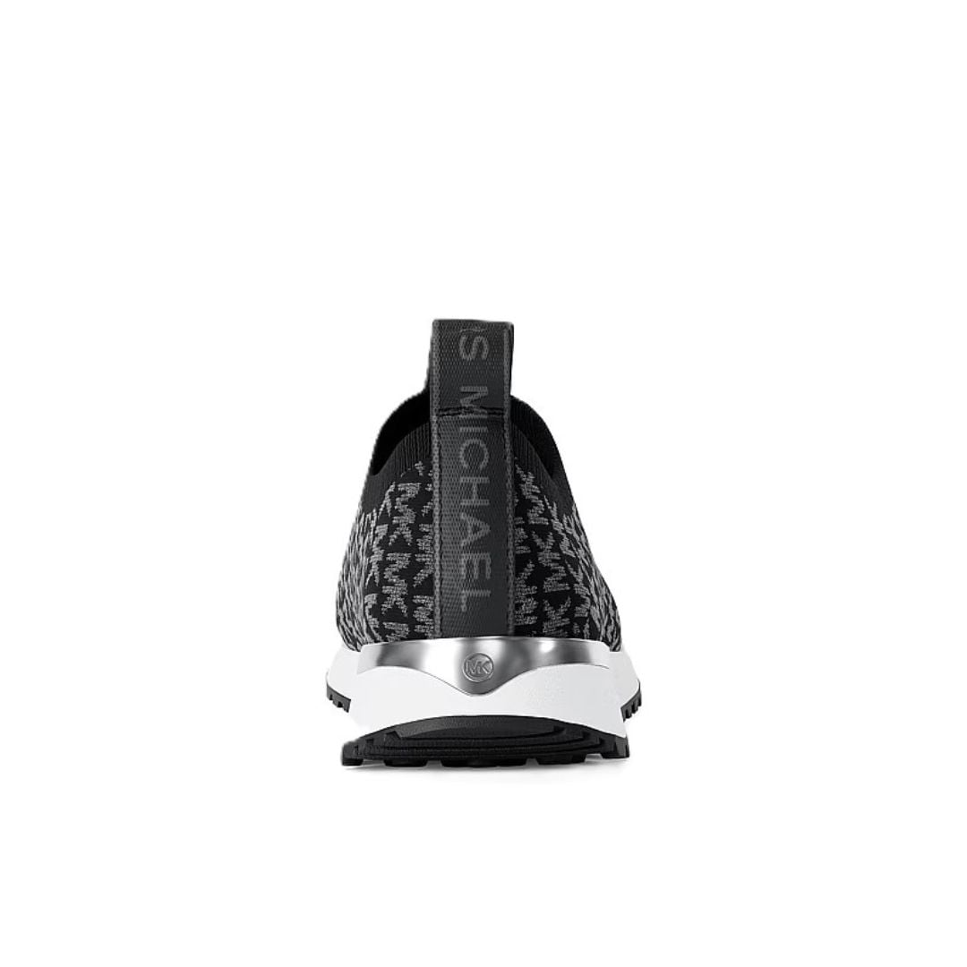 ZAPATILLAS MICHAEL KORS MUJER BODIE KNIT SLIP-ON NEGRO LOGO METÁLICO SNEAKERS - 4