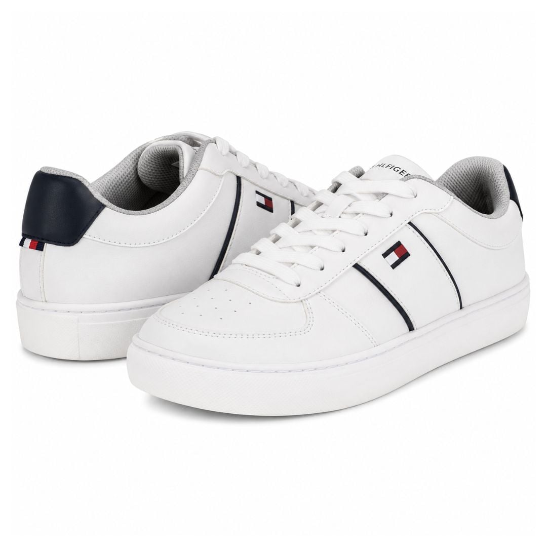 ZAPATILLAS TOMMY HILFIGER HOMBRE BAFFIE BLANCO DISEÑO CASUAL URBANO - 1