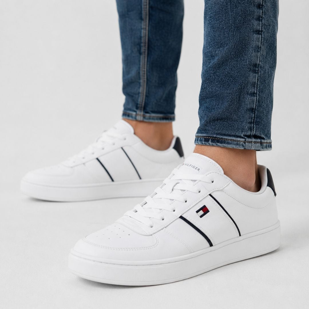 ZAPATILLAS TOMMY HILFIGER HOMBRE BAFFIE BLANCO DISEÑO CASUAL URBANO - 6