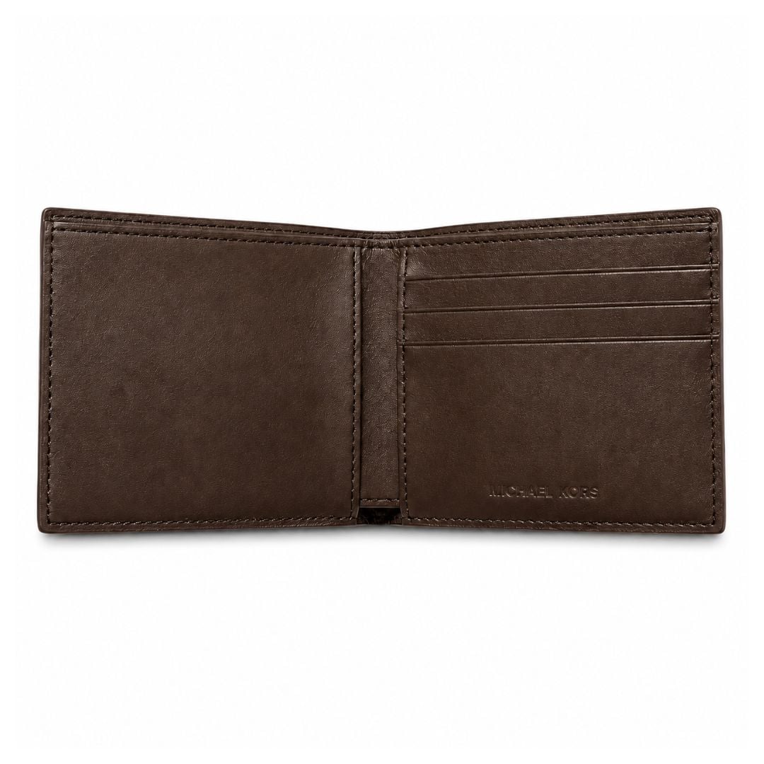BILLETERA MICHAEL KORS HOMBRE LOGOTIPO MONOGRAMA MARRÓN EN ALTO RELIEVE - 2