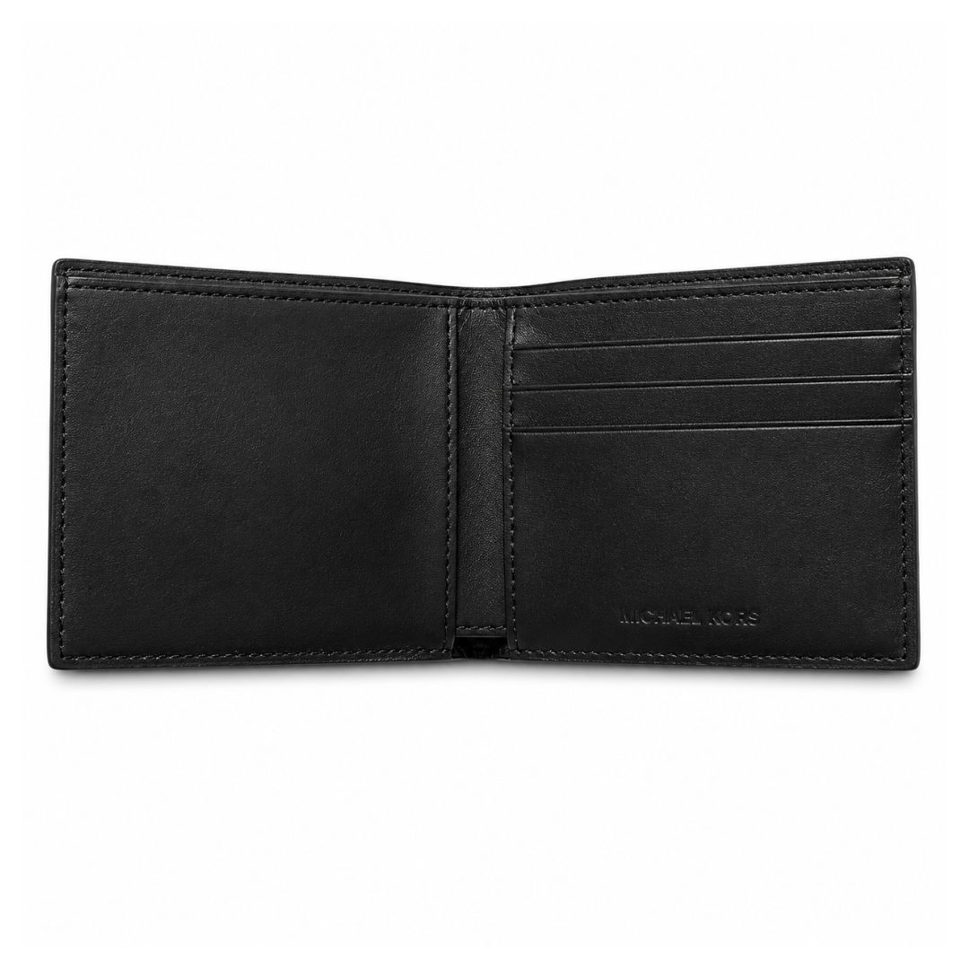 BILLETERA MICHAEL KORS HOMBRE LOGOTIPO MONOGRAMA ALTO RELIEVE NEGRO - 2