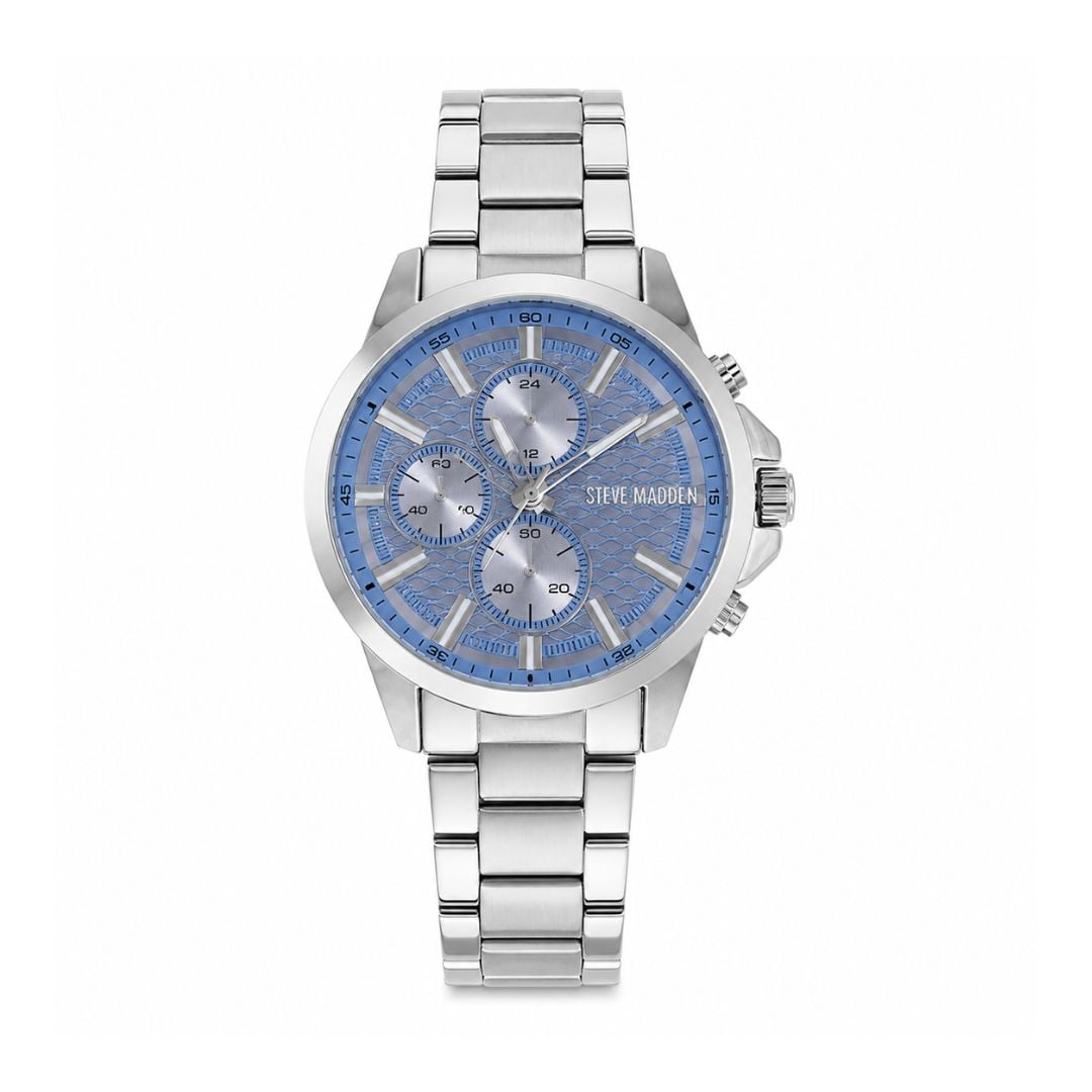 RELOJ STEVE MADDEN HOMBRE SM-9219LBS PLATEADO ESFERA AZUL ACERO INOXIDABLE - 1