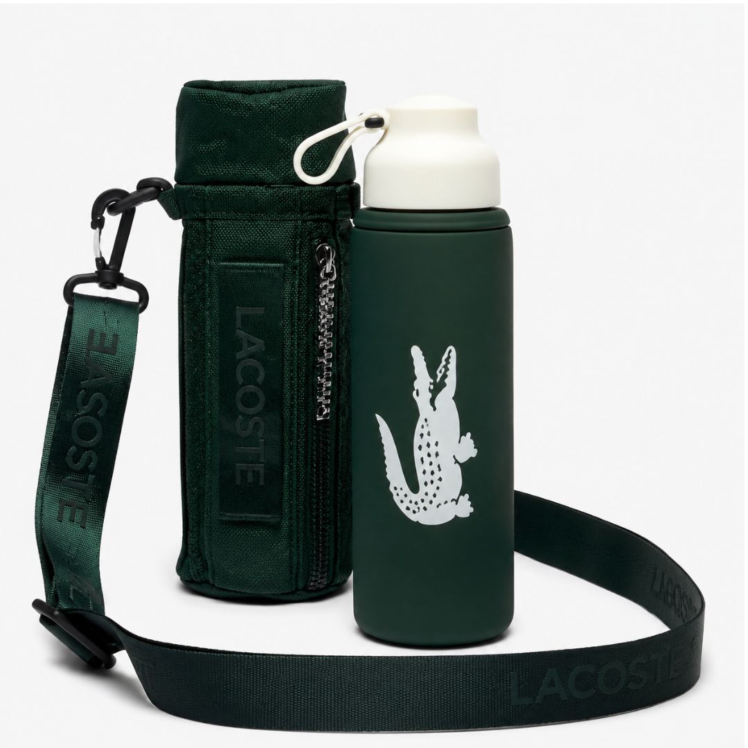 BOTELLA LACOSTE DEPORTIVA CON FUNDA PROTECTORA Y CORREA AJUSTABLE VERDE - 1