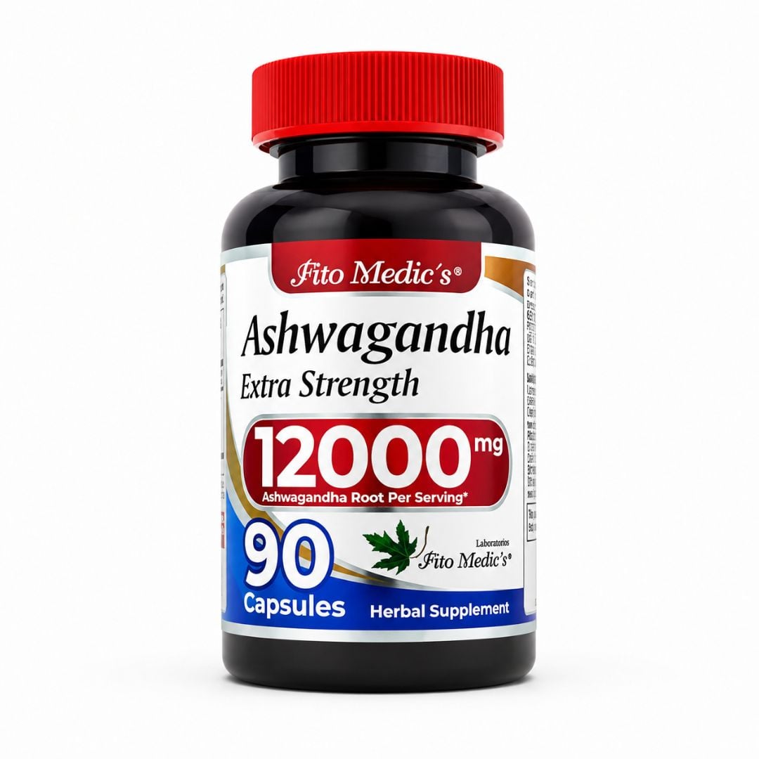 ASHWAGANDHA FITO MEDIC'S EXTRA STRENGTH 12000 MG 90 CÁPSULAS SUPLEMENTO HERBAL - 1