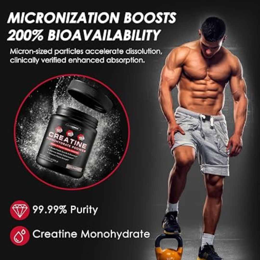 CREATINA MONOHIDRATADA ZEBORA 500 G MONOHIDRATADA CON TAURINA 75 PORCIONES PARA HOMBRE Y MUJER - 4