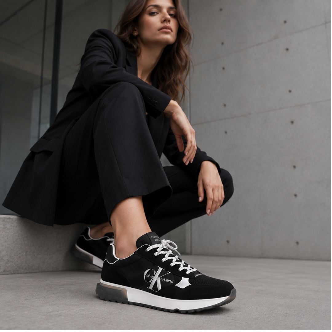 ZAPATILLAS CALVIN KLEIN MUJER MAGALEE NEGRO PLATAFORMA LOGO LATERAL - 3