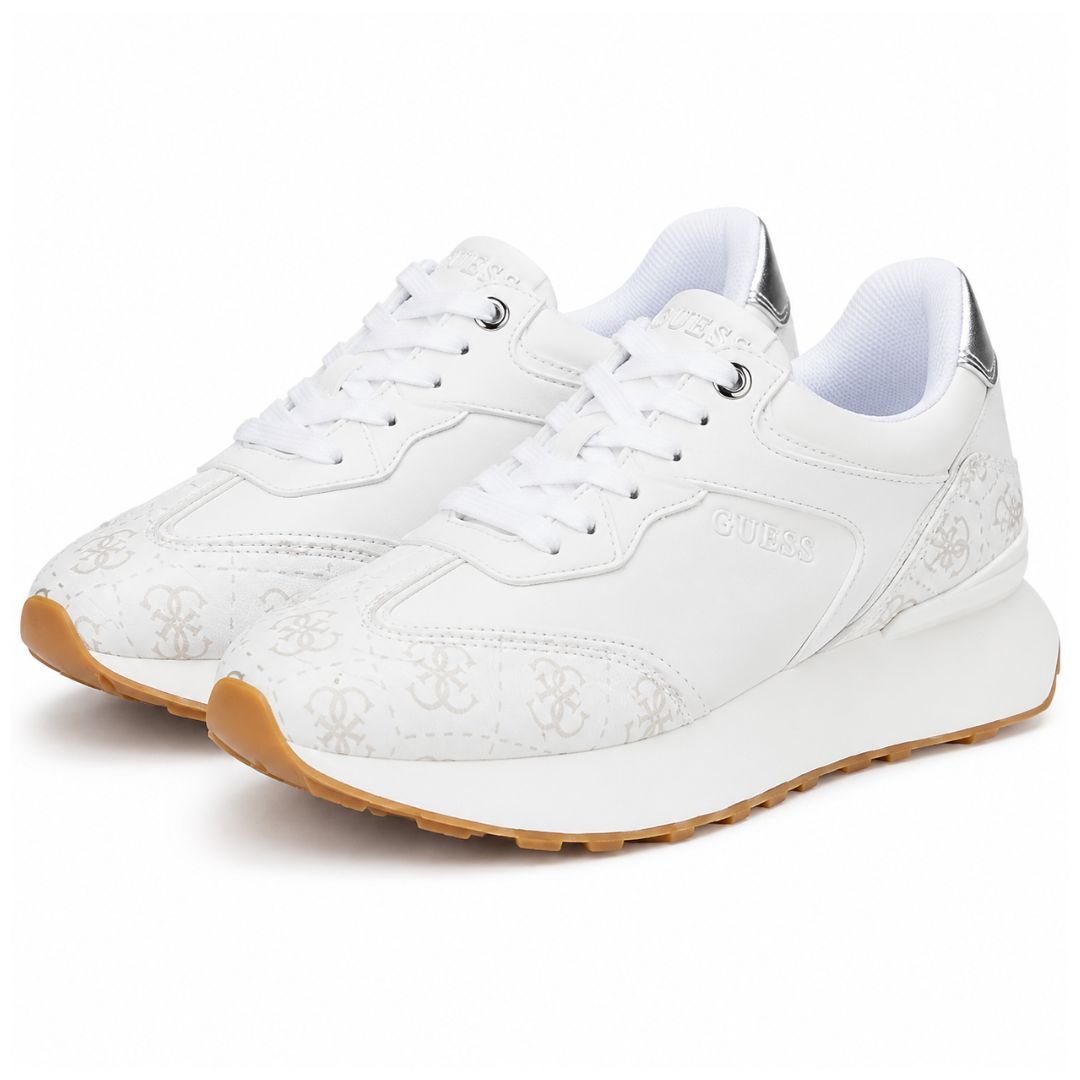 ZAPATILLAS GUESS LUCHIA MUJER LOGO MONOGRAMA LATERAL BLANCO CON PLATAFORMA - 1