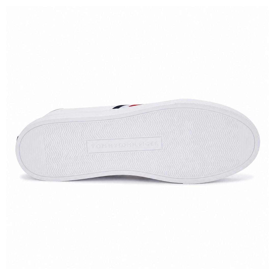 ZAPATILLAS TOMMY HILFIGER MUJER LANDON URBANAS BLANCAS LOGOTIPO LATERAL FRANJA SIGNATURE TH - 4