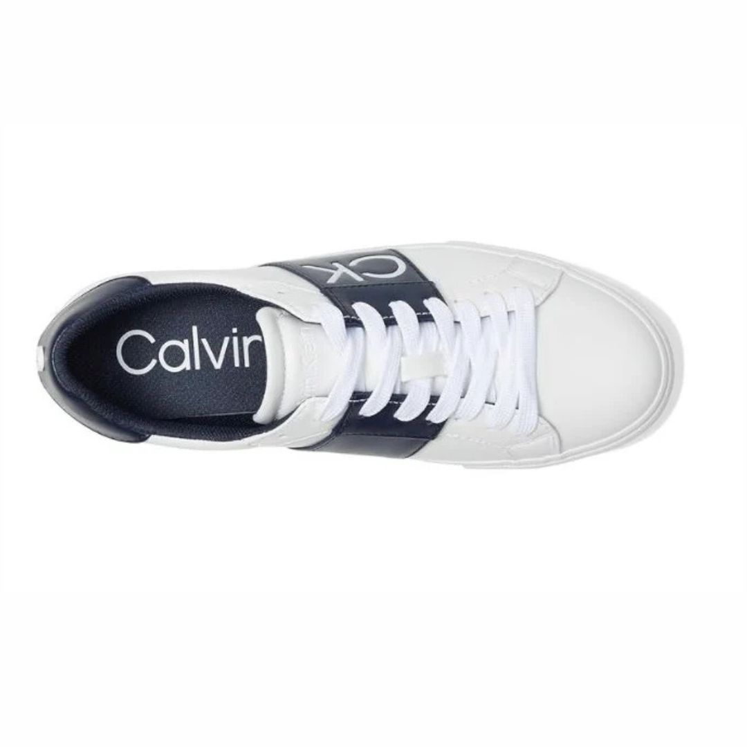 ZAPATILLAS CALVIN KLEIN MUJER GWENA BLANCO/AZUL LOGOTIPO CK POSTERIOR Y LATERAL - 3