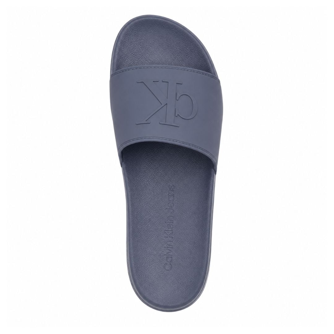 SANDALIAS CALVIN KLEIN HOMBRE WISTON SLIDE LOGOTIPO CK EN RELIEVE AZUL - 2