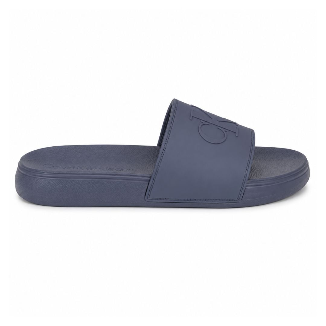 SANDALIAS CALVIN KLEIN HOMBRE WISTON SLIDE LOGOTIPO CK EN RELIEVE AZUL - 4