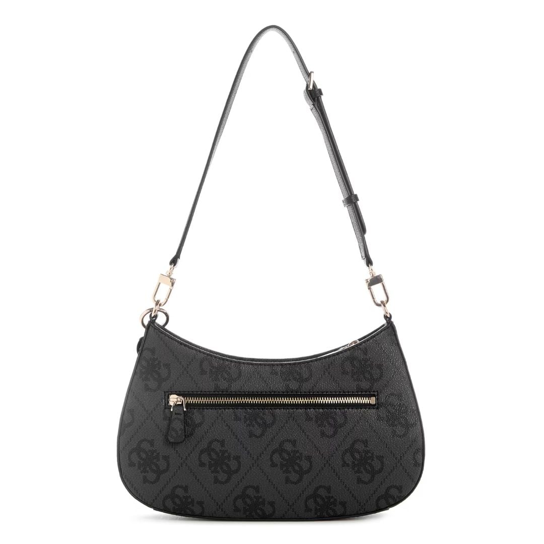 CARTERA GUESS MUJER NOELLE SHOULDER BAG NEGRO MONOGRAMA QUATTRO G ASA AJUSTABLE - 3