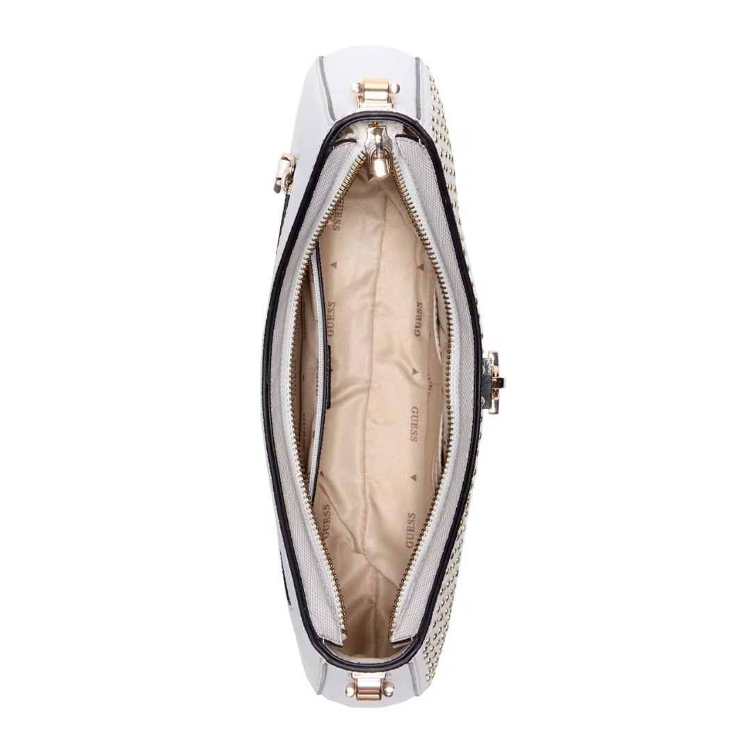 CARTERA GUESS MUJER ARNELA BLANCO TACHAS SHOULDER BAG ASA AJUSTABLE - 4