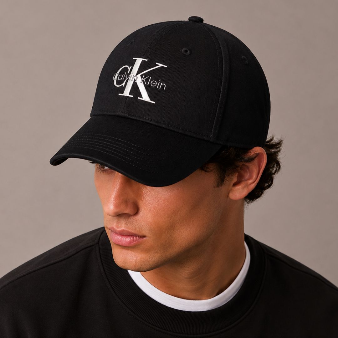 GORRA CALVIN KLEIN UNISEX BASEBALL MONOLOGO NEGRO CK BORDADO VISERA CURVA AJUSTABLE - 4