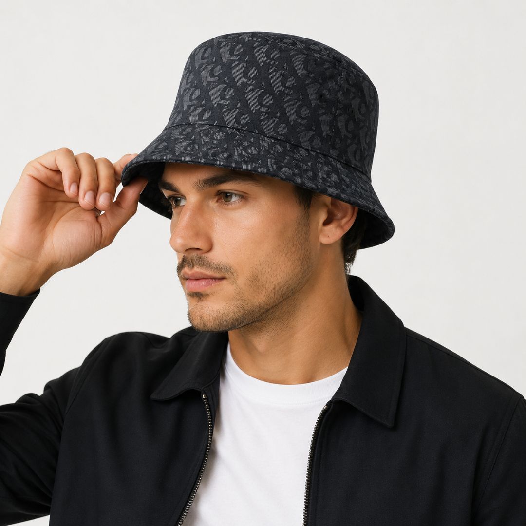 GORRA BUCKET CALVIN KLEIN UNISEX ALLOVER LOGO MONOGRAM JACQUARD NEGRO - 3