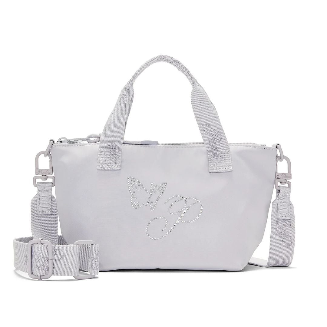 CARTERA VICTORIA'S SECRET PINK MUJER MINI CROSSBODY NYLON TOTE BAG GRIS - 1