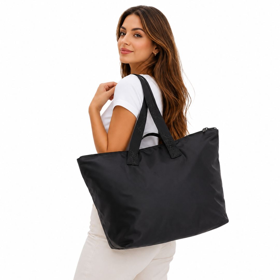 TOTE VICTORIA'S SECRET PINK MUJER NYLON TOTE BAG NEGRO BOLSO VIAJE - 5