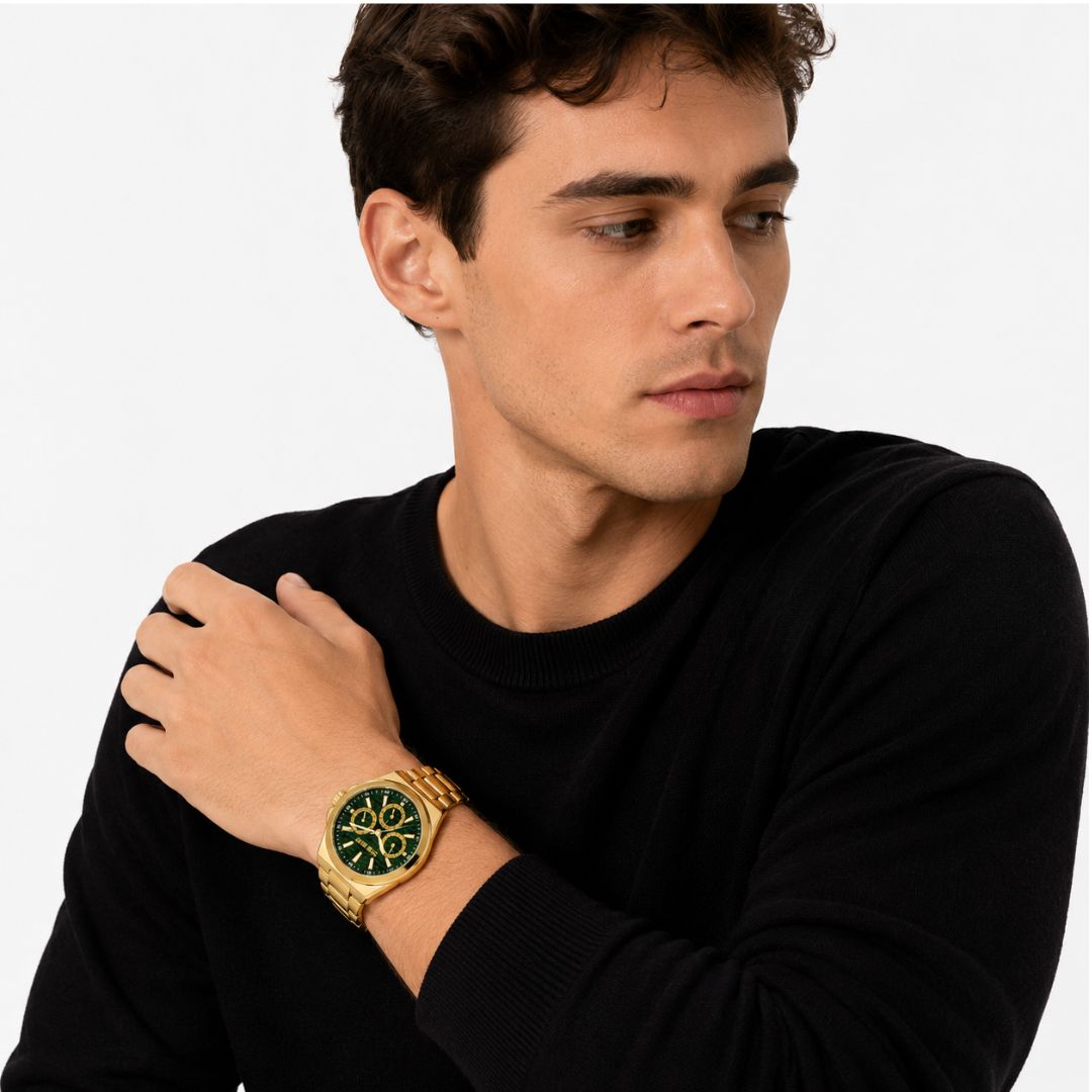 RELOJ STEVE MADDEN HOMBRE SM-922OGNG DORADO CON ESFERA VERDE ACERO INOXIDABLE ANALOGICO QUARTZ - 4