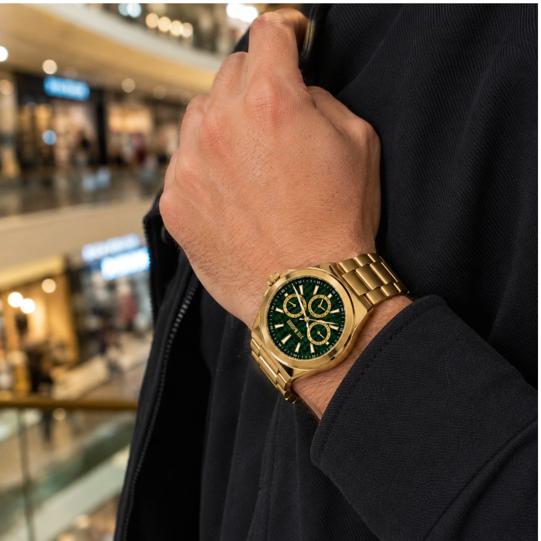RELOJ STEVE MADDEN HOMBRE SM-922OGNG DORADO CON ESFERA VERDE ACERO INOXIDABLE ANALOGICO QUARTZ - 5