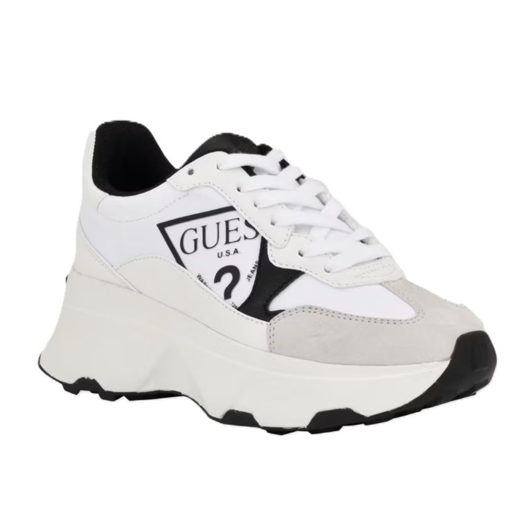 ZAPATILLAS GUESS CALEB PRINTED MUJER PLATAFORMA CHUNKY BLANCO Y NEGRO URBANO - 2
