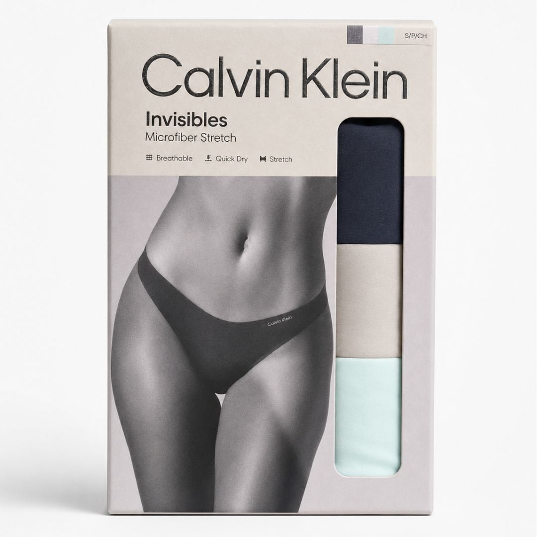 CALZONES CALVIN KLEIN MUJER MICROFIBRA STRECH SIN COSTURAS SET 3 UNIDADES - 6