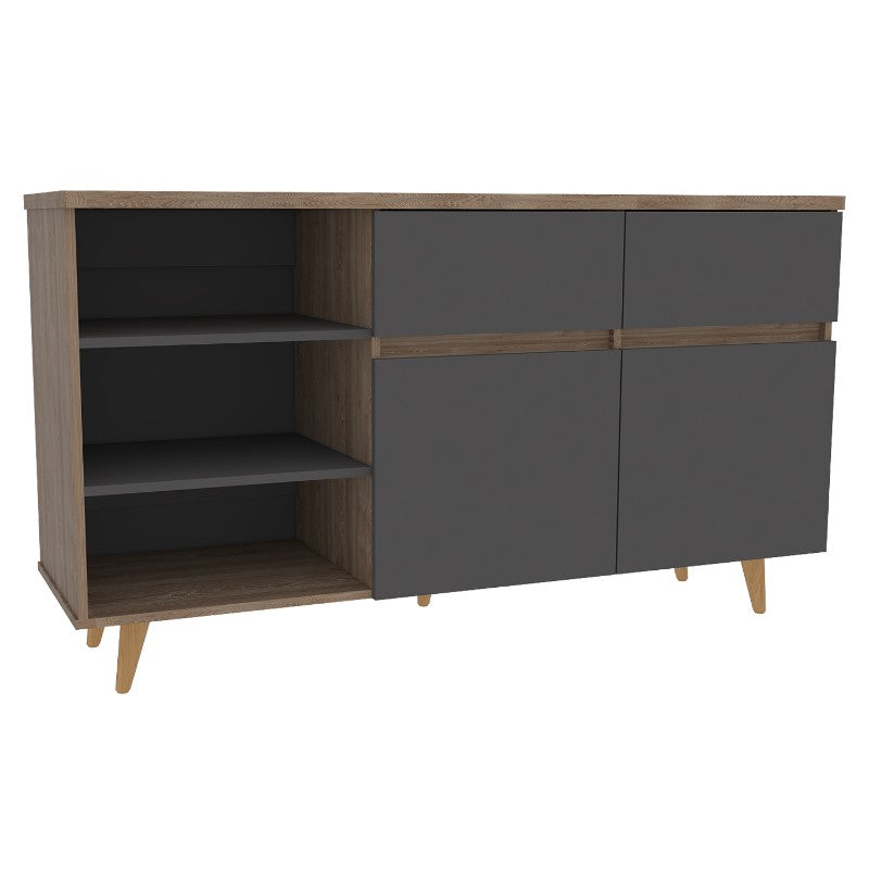 SET TUHOME SALEM RACK TV60 + BIFE MIEL PLOMO - 4