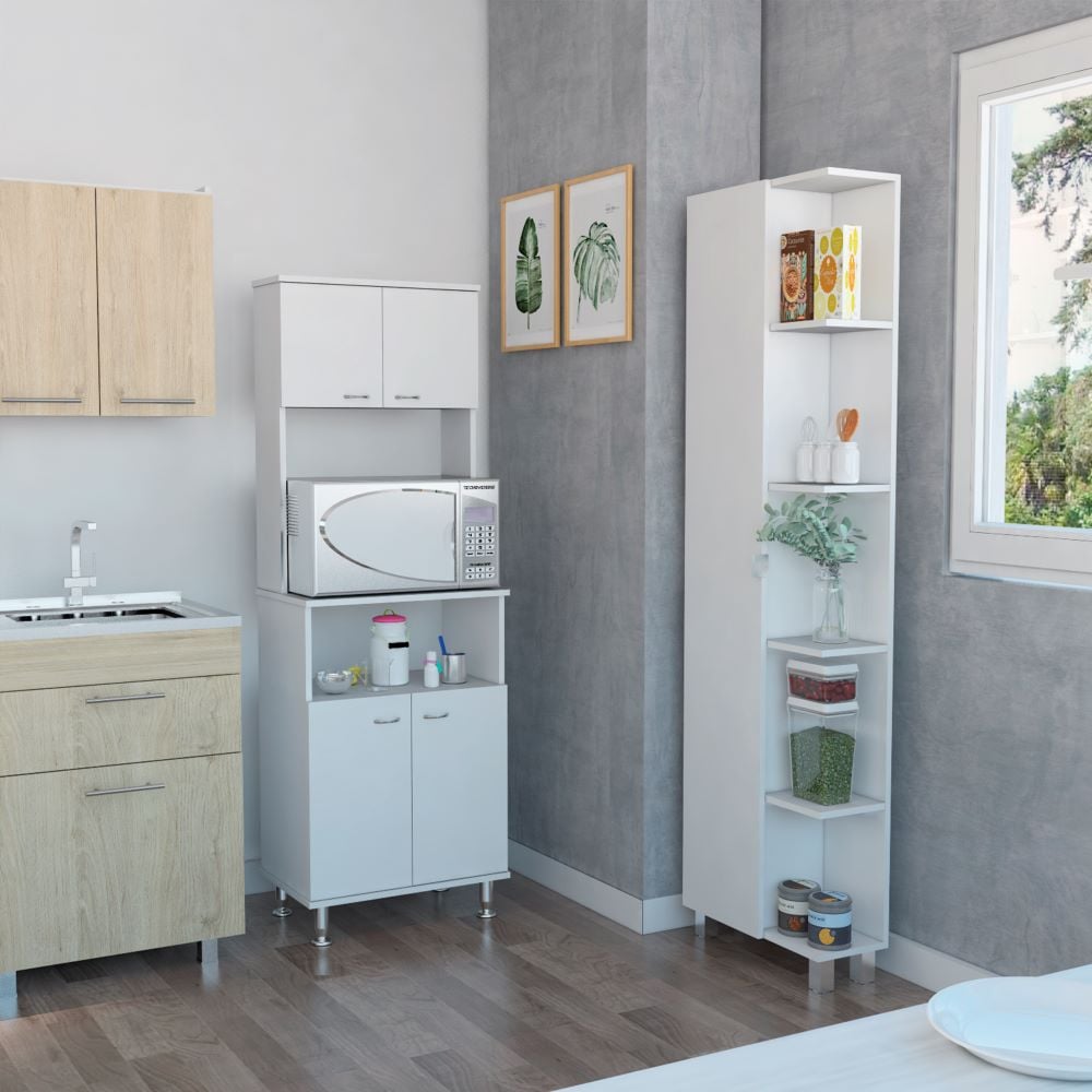 MUEBLE MICROONDAS TUHOME KITCHEN + OPTIMIZADOR BLANCO - 1